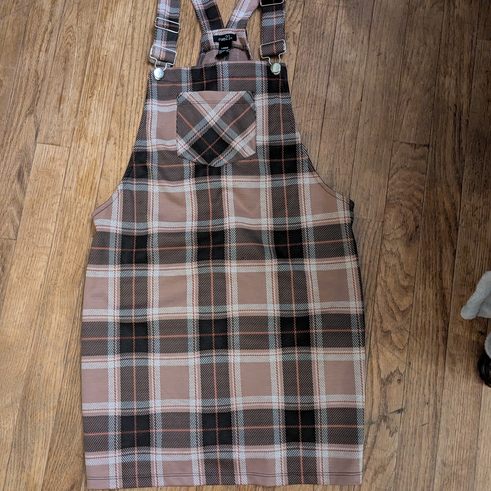 Plaid Overall Dress